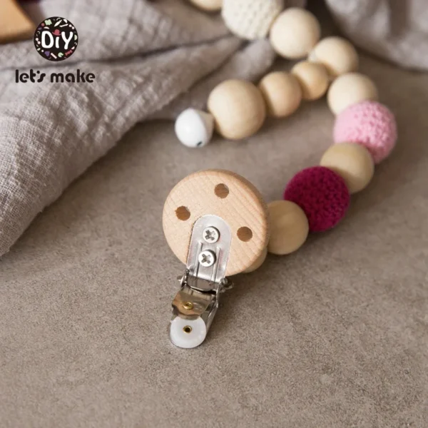 Let's Make Wood Teether Baby Bed Hanging Rattles Toy Make Noise Bird Elephant Shape Crochet Beads Bracelet Pram Clip Baby Rattle - Image 5