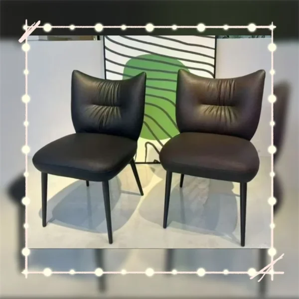 Dining chair set of 2 pieces PU leather comfortable backrest Medieval armless dining chair for dining room, living room bedroom - Image 11