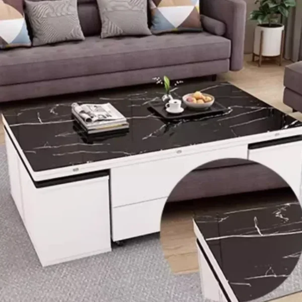 Lift Up Room Coffee Table Trau White High Nordic Mobile Coffe Table Mesa Lateral Modern Stoliki Do Kawy Bedroom Furniture - Image 6