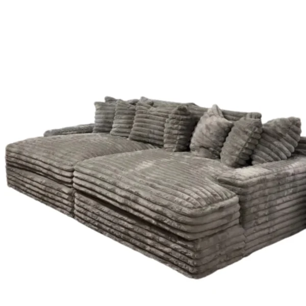 American Thick Striped Corduroy Modular Combination Sofa Living Room Sofa Set - Image 5