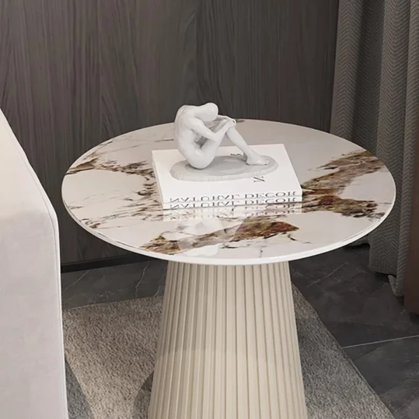 Designer White Coffee Table Round Kitchen Home Unique Coffee Tables Living Room Nordic Tavolino Da Salotto Furniture Decoration - Image 3