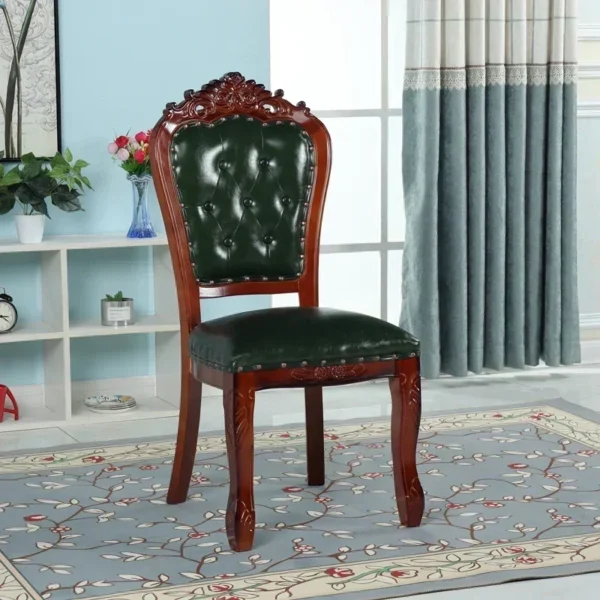 Living Room Vintage Dining Chairs Kitchen Accent Restaurant Wooden Chair Waiting Luxury Sillas Para Comedor Home Furniture - Image 5