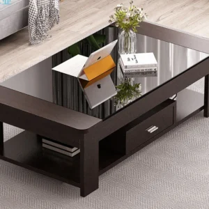 Nordic coffee table, simple modern tempered glass living room, easy to create office living room