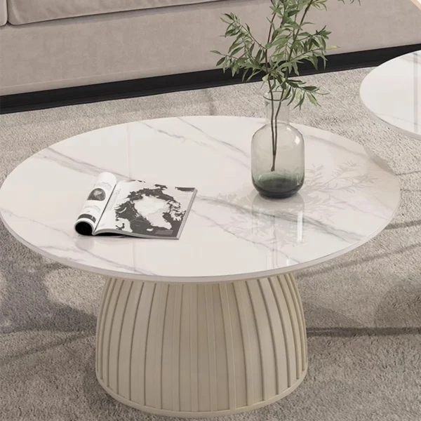 Designer White Coffee Table Round Kitchen Home Unique Coffee Tables Living Room Nordic Tavolino Da Salotto Furniture Decoration - Image 4