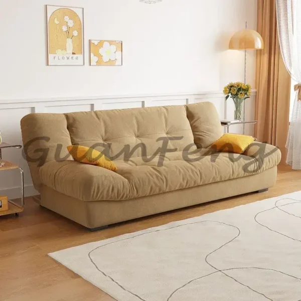Cloud dual-purpose foldable sofa, multifunctional sofa bed, living room, small unit, modern and simple cream - Image 3