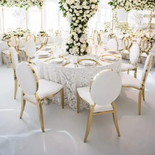 High Quality Hotel Events Dining Furniture Gold Metal Iron Event Chairs Stainless Steel Wedding Chair - Image 6