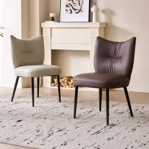 Dining chair set of 2 pieces PU leather comfortable backrest Medieval armless dining chair for dining room, living room bedroom - Image 7