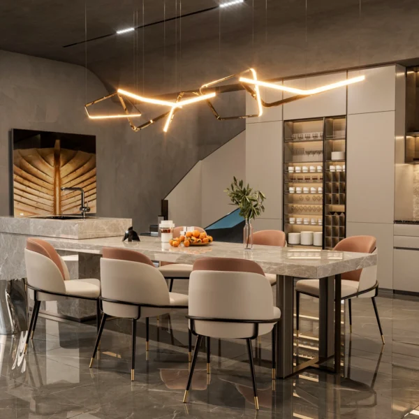 Dining Chairs Set of 2, Faux Leather Dining Chairs Upholstered Padded Modern Dining Room Chairs Back Wood Kitchen Make Up Chairs - Image 2