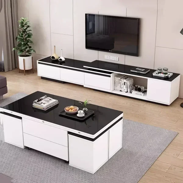 Lift Up Room Coffee Table Trau White High Nordic Mobile Coffe Table Mesa Lateral Modern Stoliki Do Kawy Bedroom Furniture - Image 5