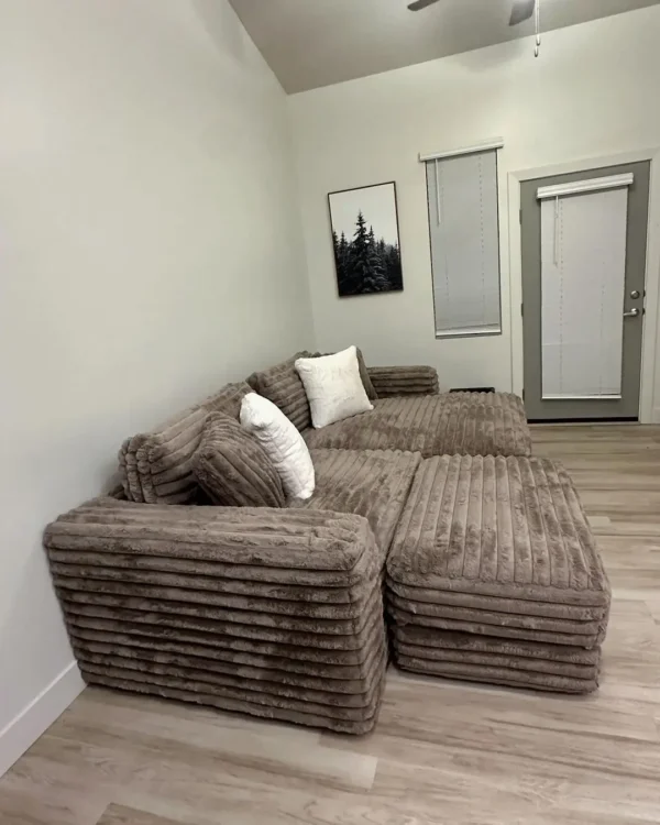 American Thick Striped Corduroy Modular Combination Sofa Living Room Sofa Set - Image 2