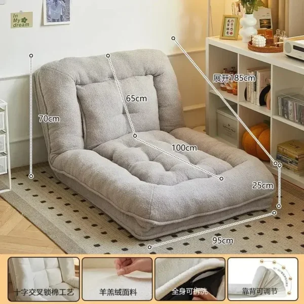 Lazy Sofa Bedroom Balcony Single Person Folding Double Person Tatami Sofa Bed Living Room Furniture Freeshipping - Image 3