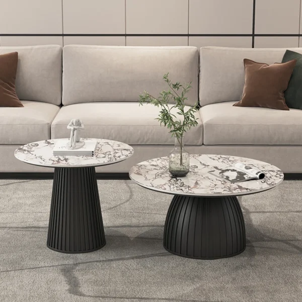Designer White Coffee Table Round Kitchen Home Unique Coffee Tables Living Room Nordic Tavolino Da Salotto Furniture Decoration - Image 6