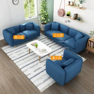 Nordic Fabric Living Room Sofas Modern Bedroom Furniture Small Apartment Sofa Home Creative Rental Room Single Double Seat Sofa