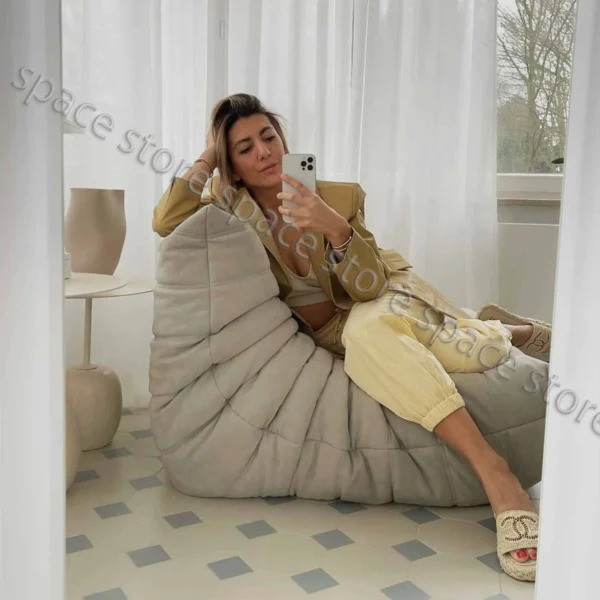 Caterpillar Single Sofa Lazy Couch Tatami Living Room Bedroom Lovely Leisure Single Chair Reading Chair Balcony Rocking Chair - Image 3