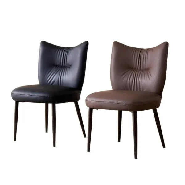 Dining chair set of 2 pieces PU leather comfortable backrest Medieval armless dining chair for dining room, living room bedroom - Image 8
