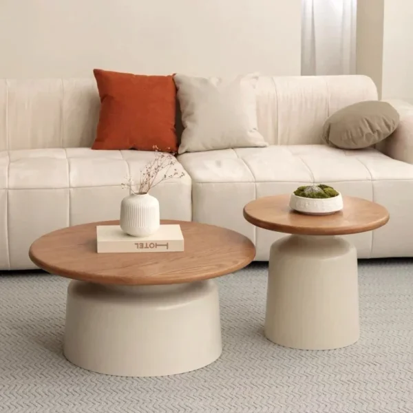 Minimalist and Stylish Apartment Coffee Table with Cream-colored Rustic Style for Living Room and Guest House - Image 2