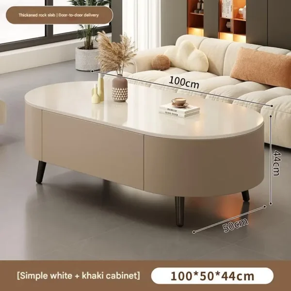 Modern Simple Coffee Table Living Room Floor Cheap Oval Organizer Side Table Funky Necklace Relaxing Couchtisch Trendy Furniture - Image 6